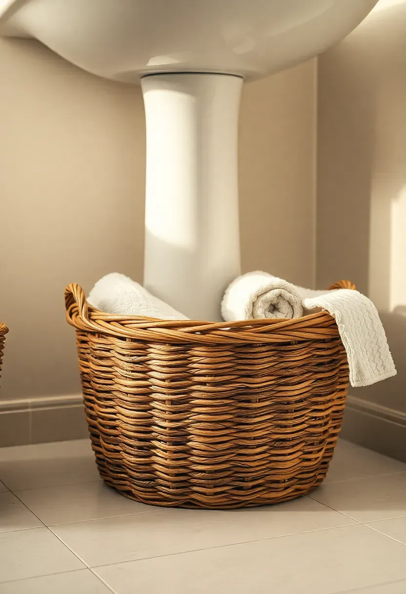 Woven basket under-sink corral