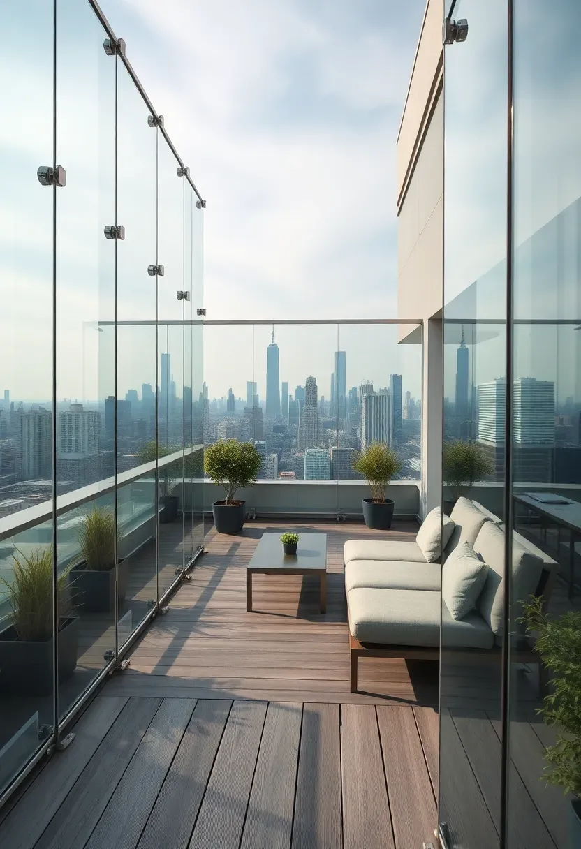 Glass windbreak for unobstructed views