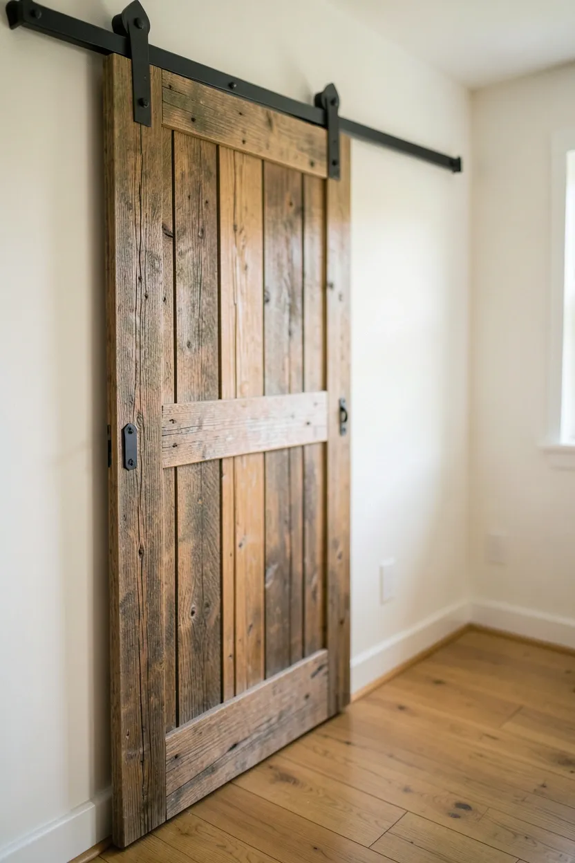 Tiny House Bedroom with Sliding Barn Door