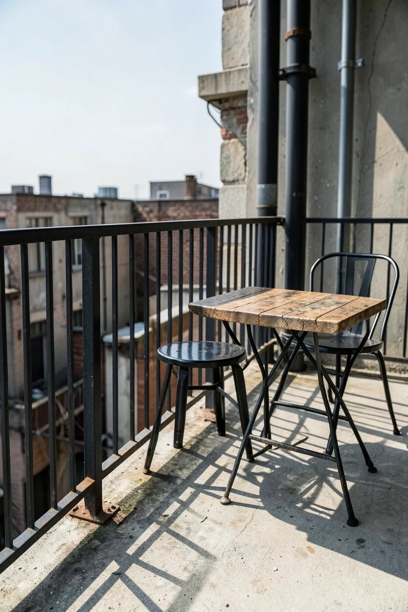 Industrial Metal and Concrete Balcony