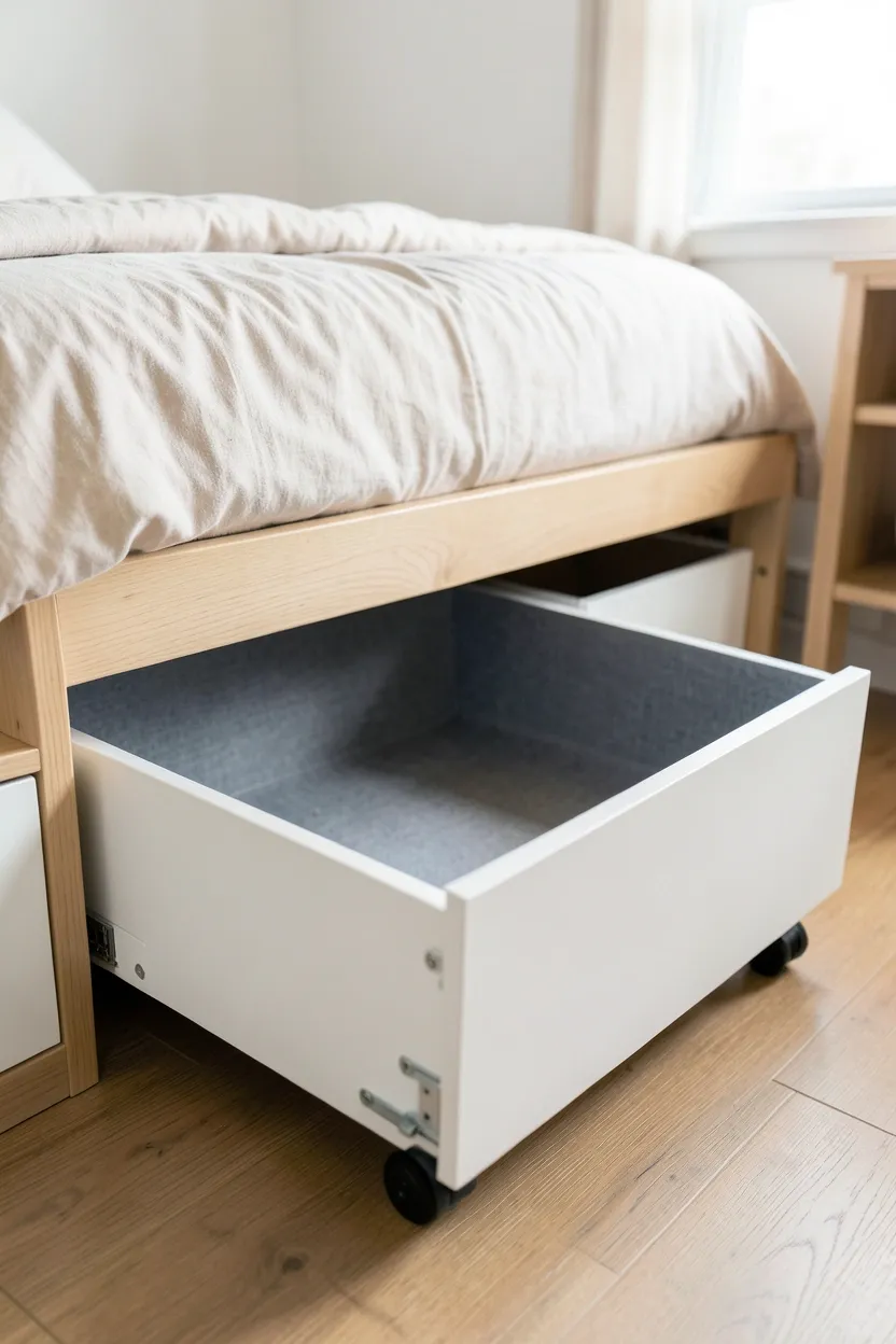 Under-Bed Rolling Drawers