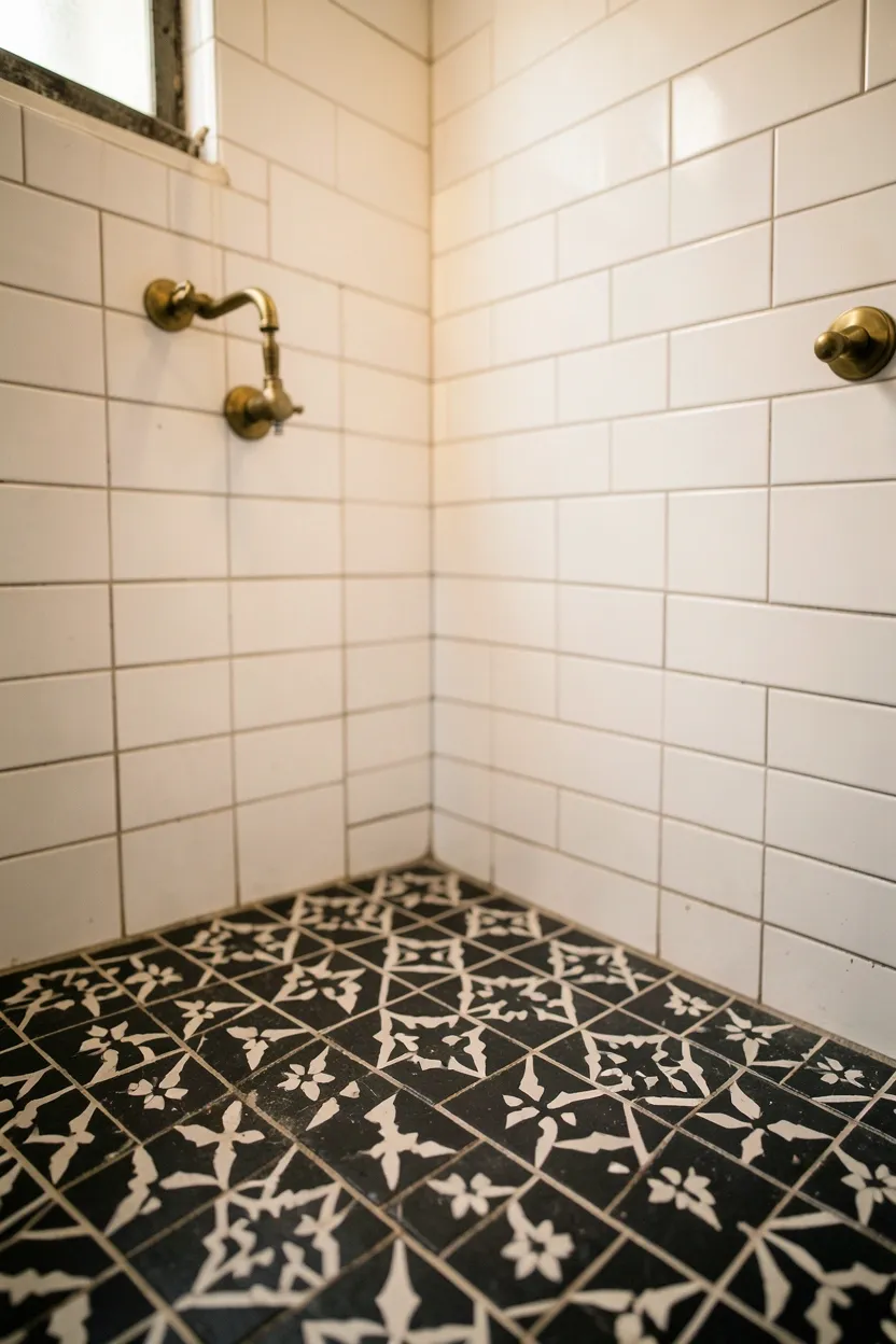 Black Cement Tiles with Patterns