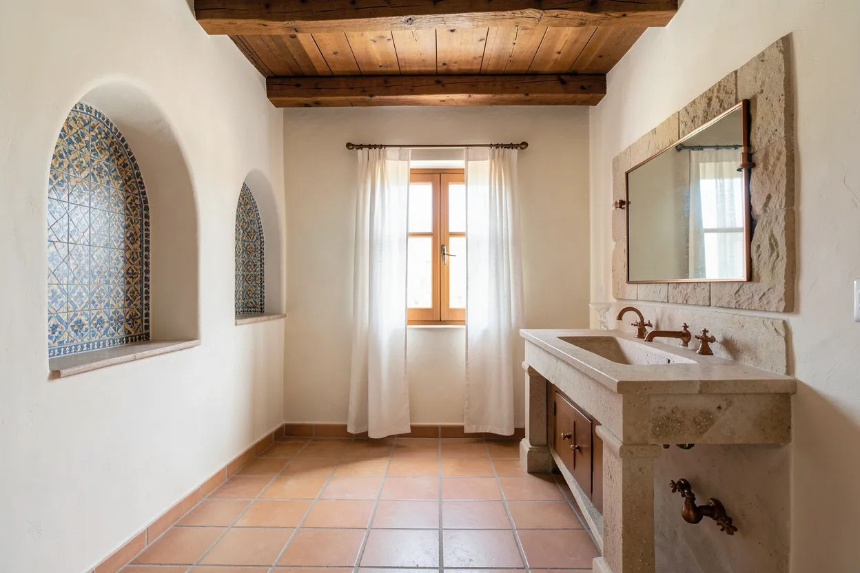 29 Gorgeous Mediterranean Bathroom for a Calm and Modern Bathroom