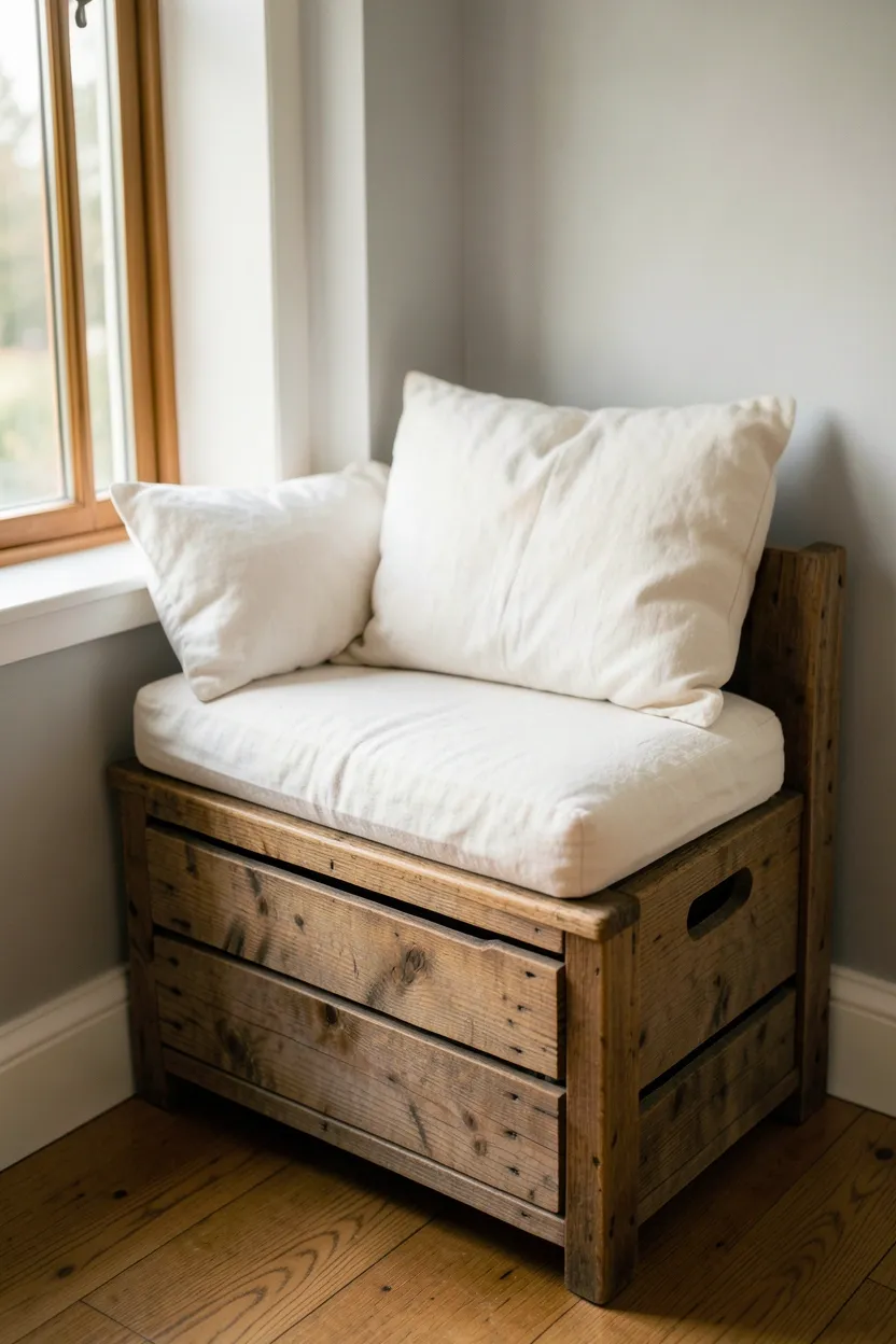 Integrated Window Seat with Storage Underneath