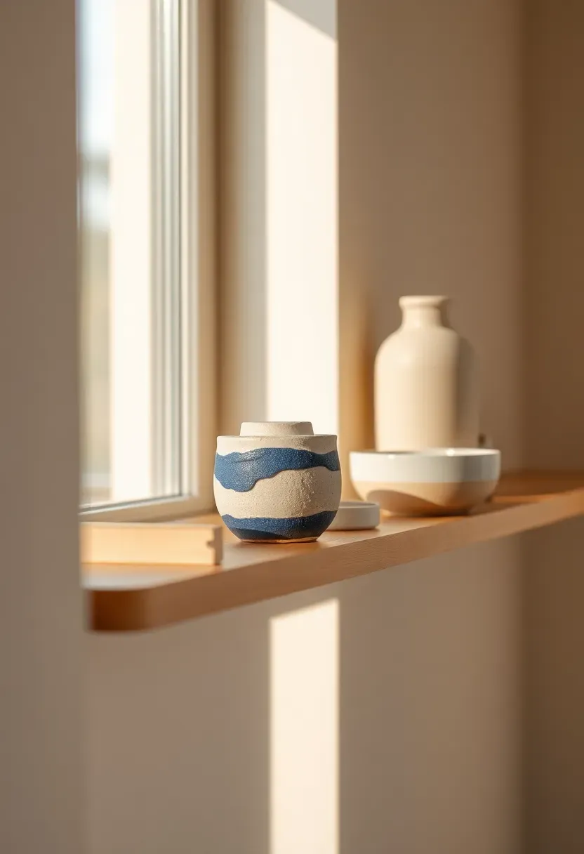 Gzhel ceramic shelf display