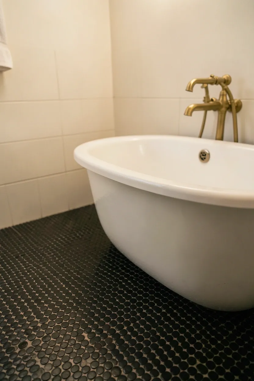 Black Penny Round Mosaic