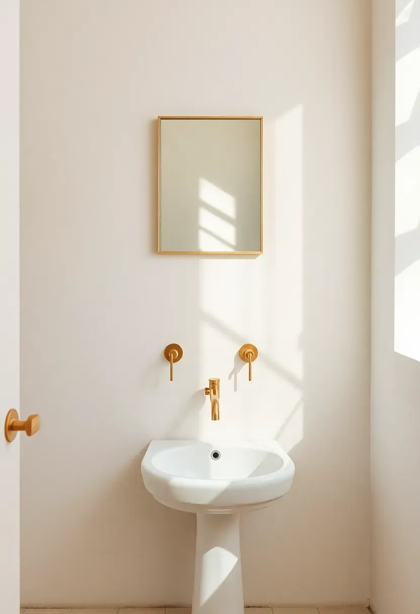 Bathroom with soft limewash walls in warm white, pedestal sink, and natural light casting gentle shadows on textured plaster surface
