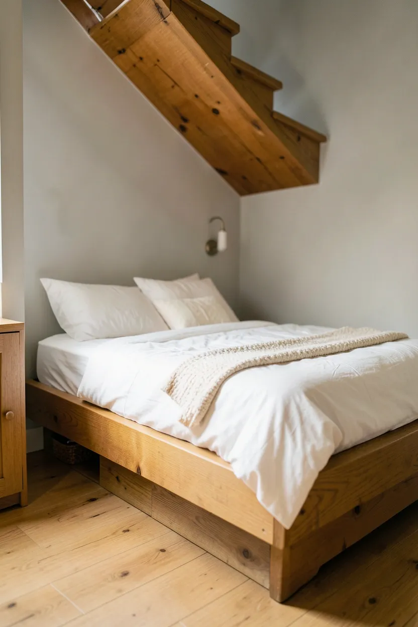Built-in Bed Nook under Staircase