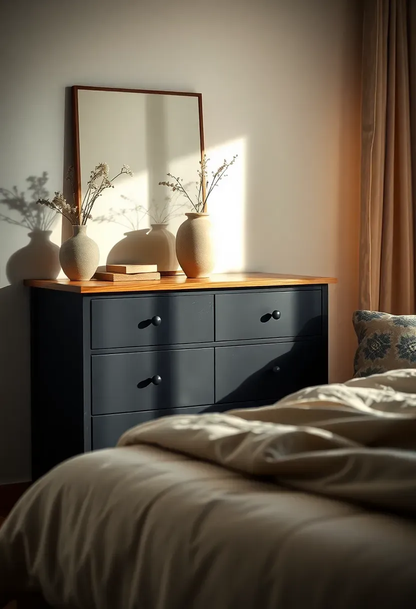 Graphite dresser with wood top