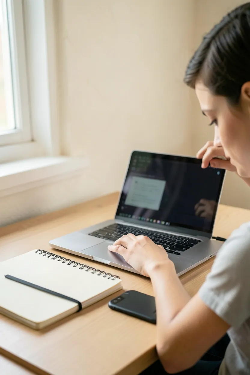 Morning walk in a leafy urban park — daily nature time as a minimalist lifestyle habit for mental clarity