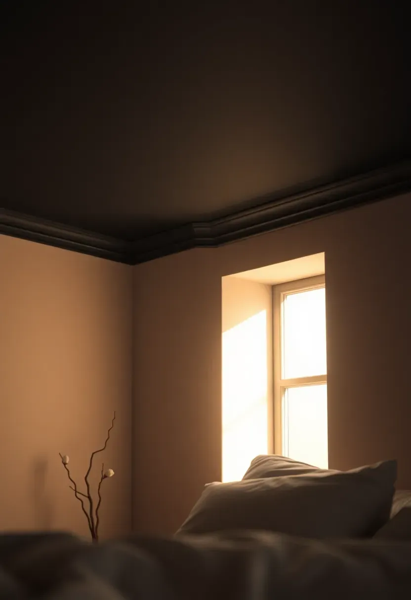 Dark ceiling paint for a cocoon effect