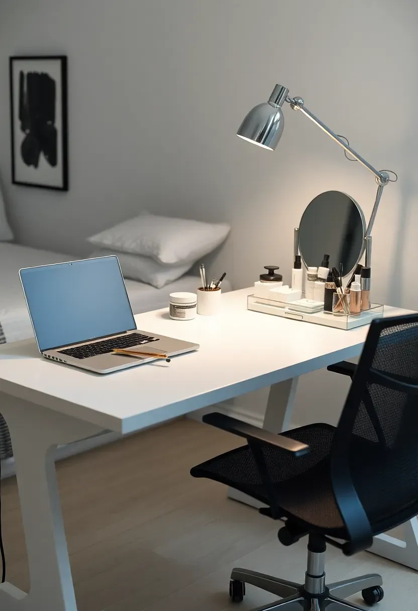 versatile dual-purpose desk vanity serving workspace and beauty station seamlessly