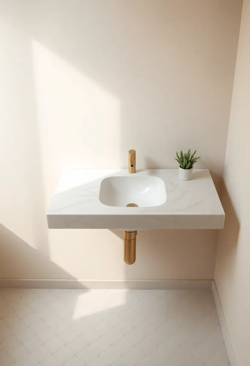 Floating stone vanity top