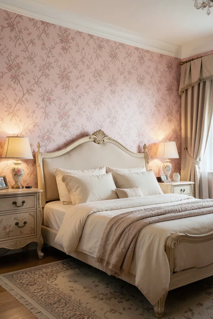 Vintage Pink Wallpaper Pattern