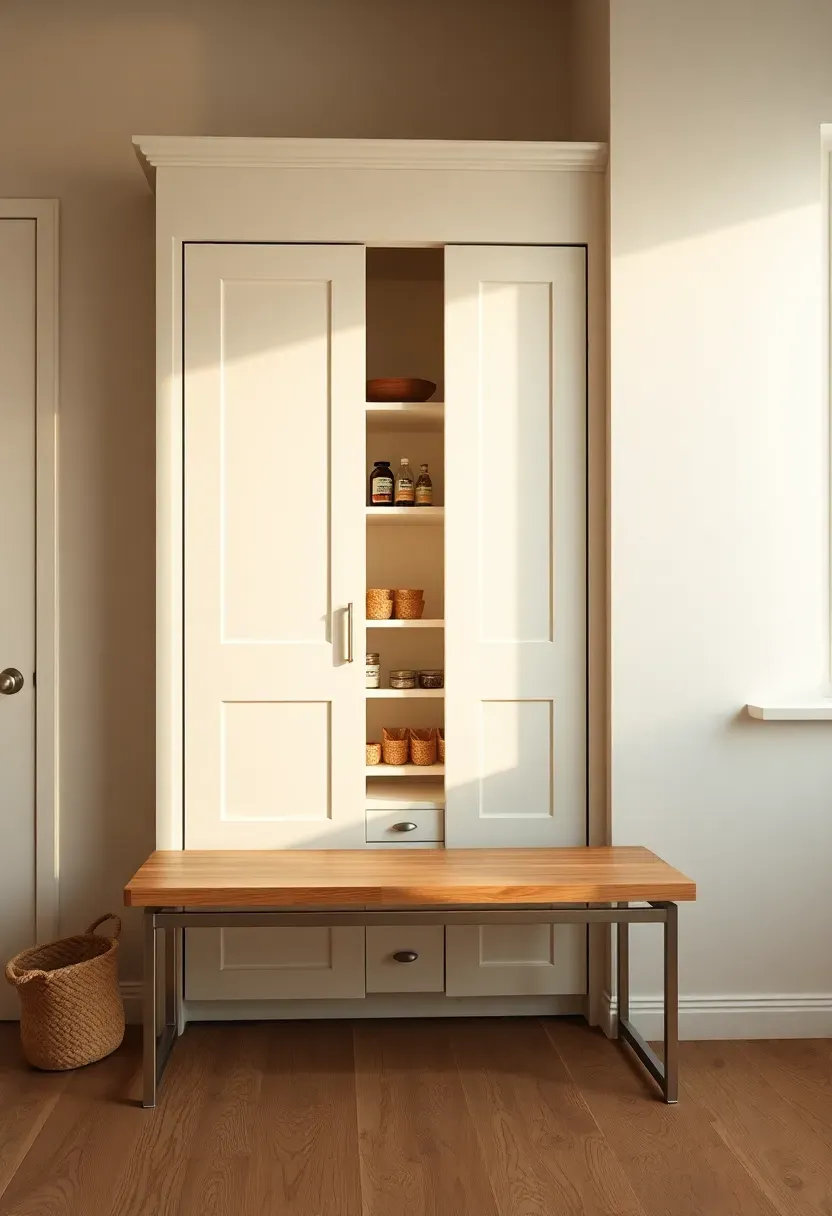 Slab-front pantry tower with shadow gap