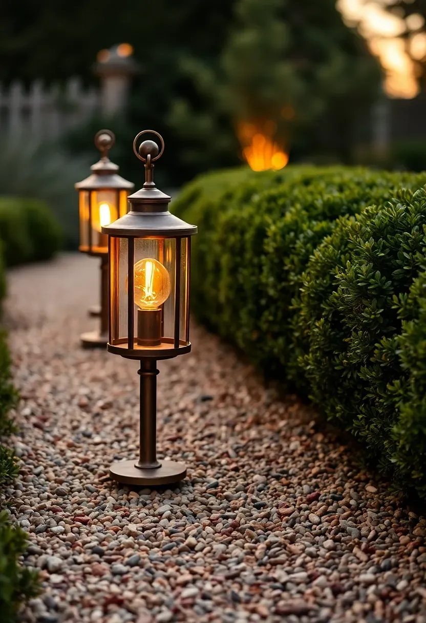 Vintage lantern path lighting