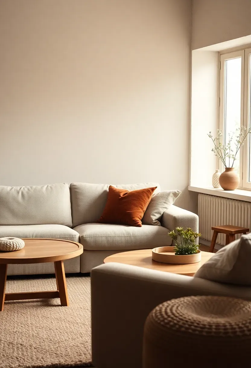 Muted palette with velvet and linen balance