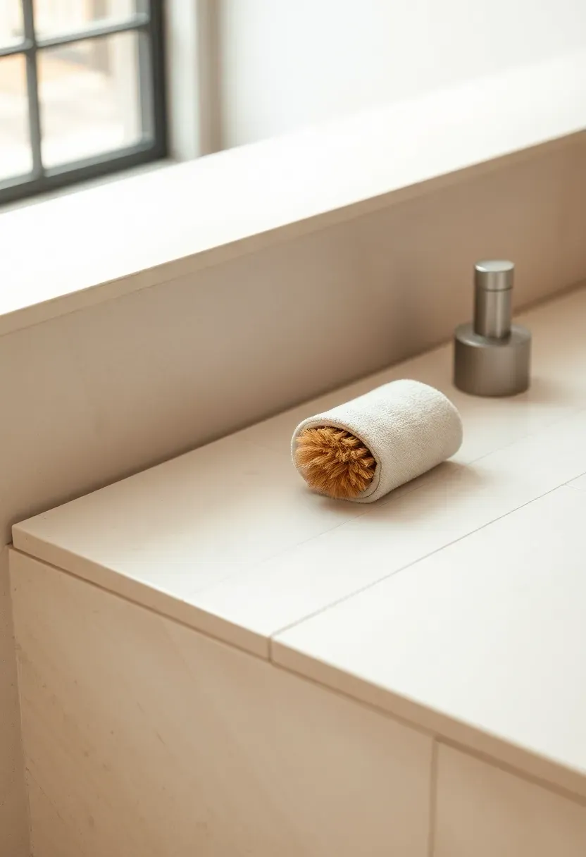 Large-format tile bench ledge