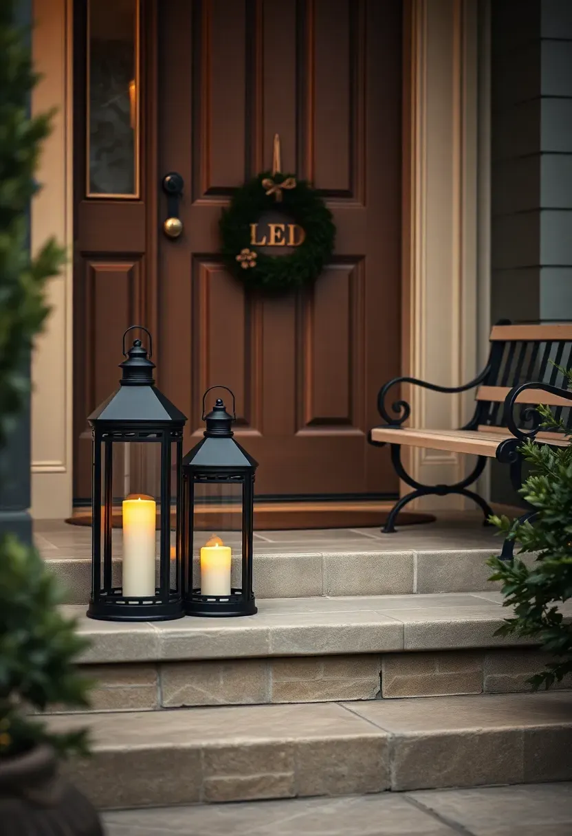 Lantern clusters on front steps