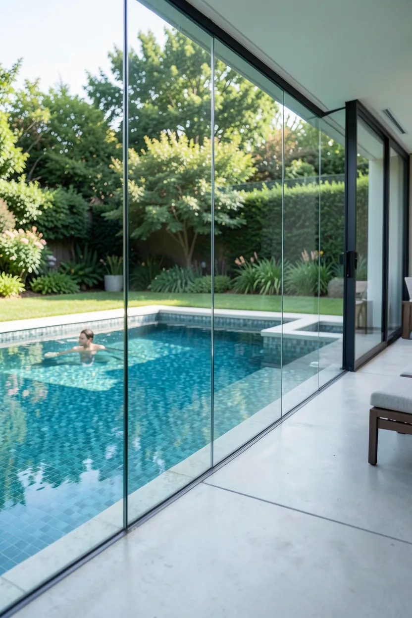 Glass Wall Pool for Dramatic Views