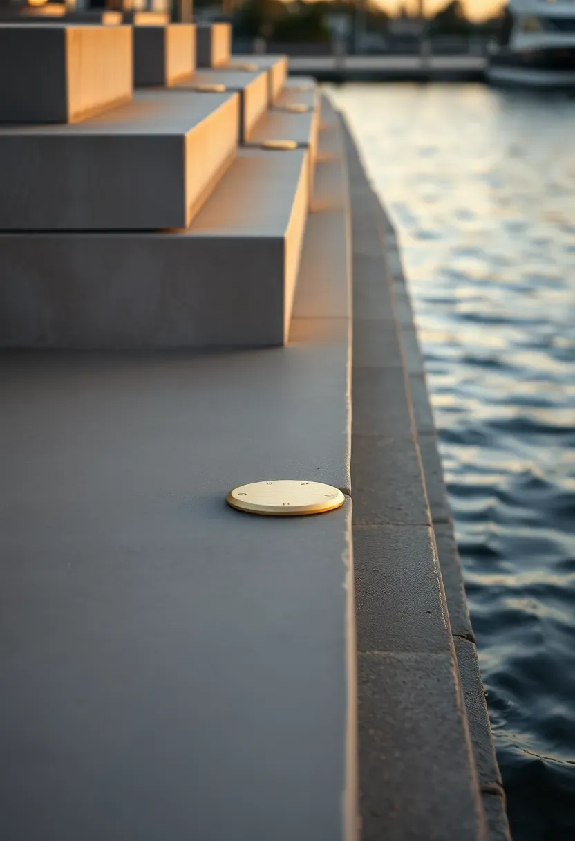 Waterfront steps for flood seating