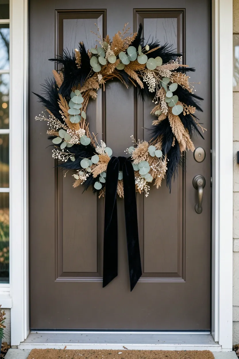 4. Elegant Wreath with Dried Elements