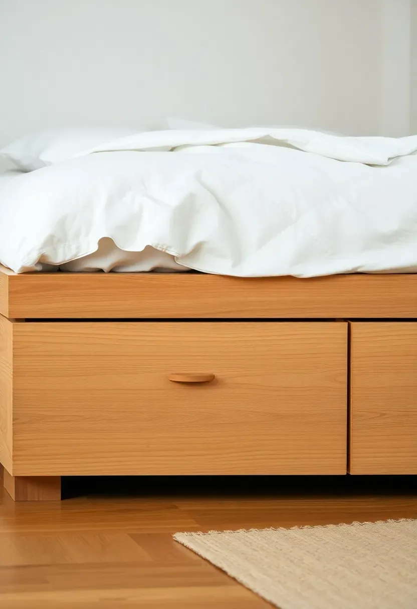 Platform bed with under-bed storage drawers
