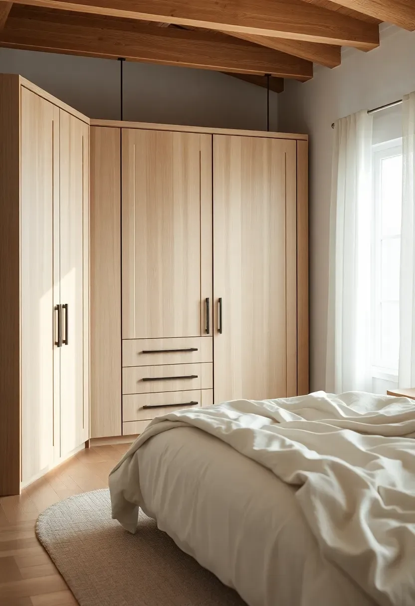 Flush wardrobe with hidden handles