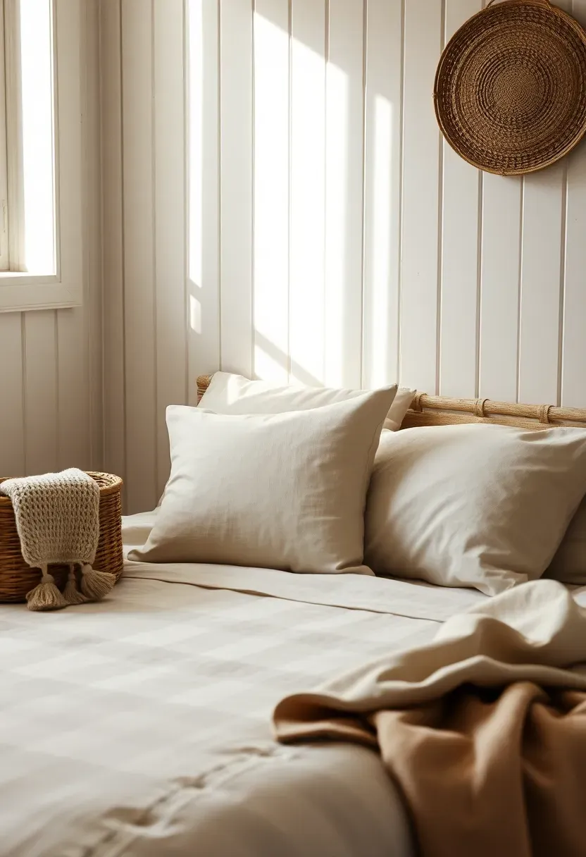 Shiplap accent wall in warm, creamy neutrals
