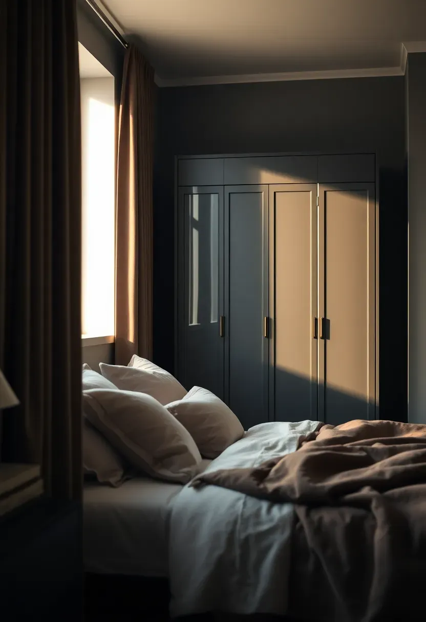 Ribbed glass wardrobe with soft blush layers