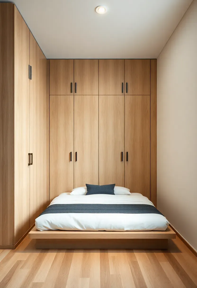 Floor-to-Ceiling Built-in Wardrobes with Light Doors