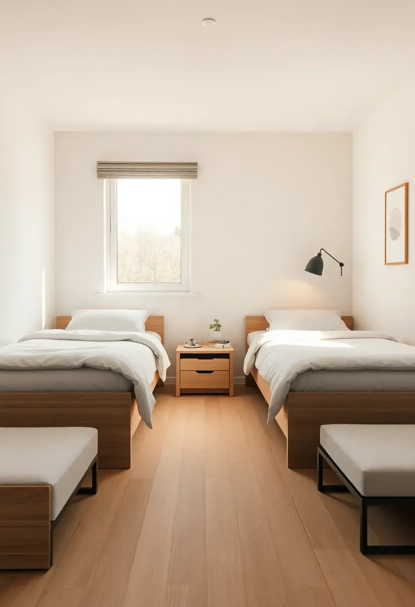 Shared sibling room with center aisle