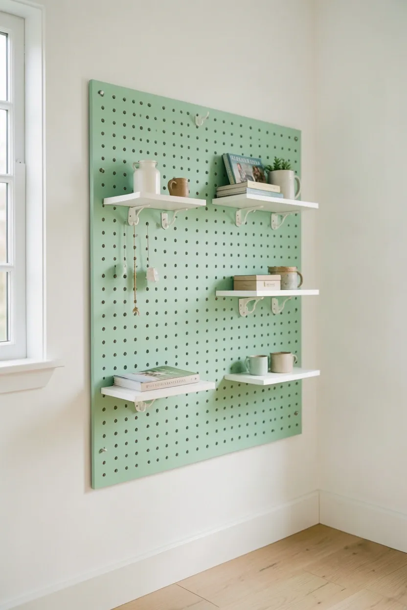 Green Pegboard Organizer
