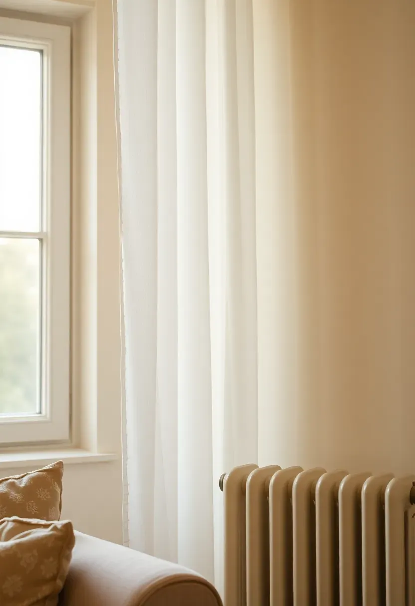 Sheer lace curtains with weighted hem