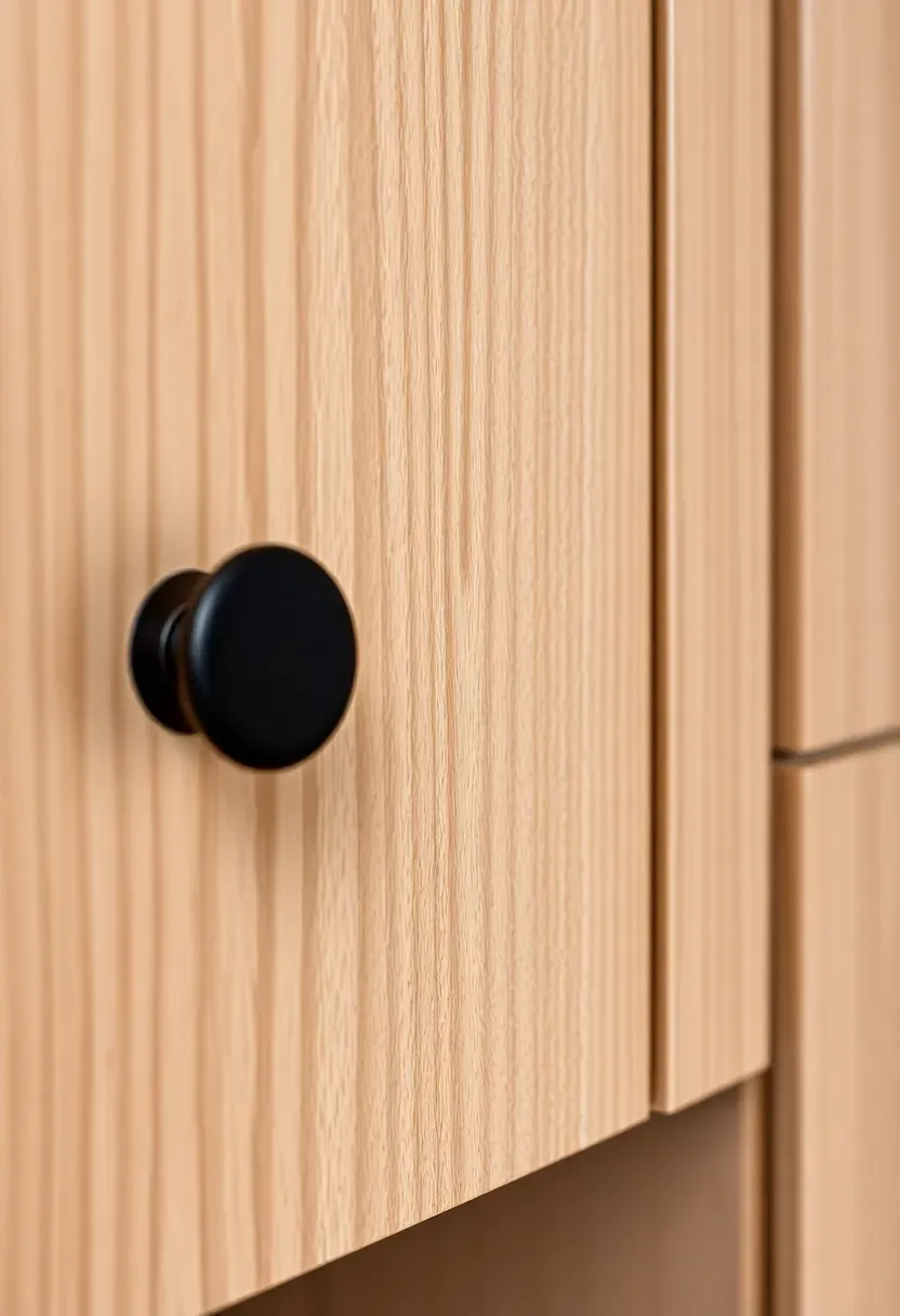 Matte black hardware contrast