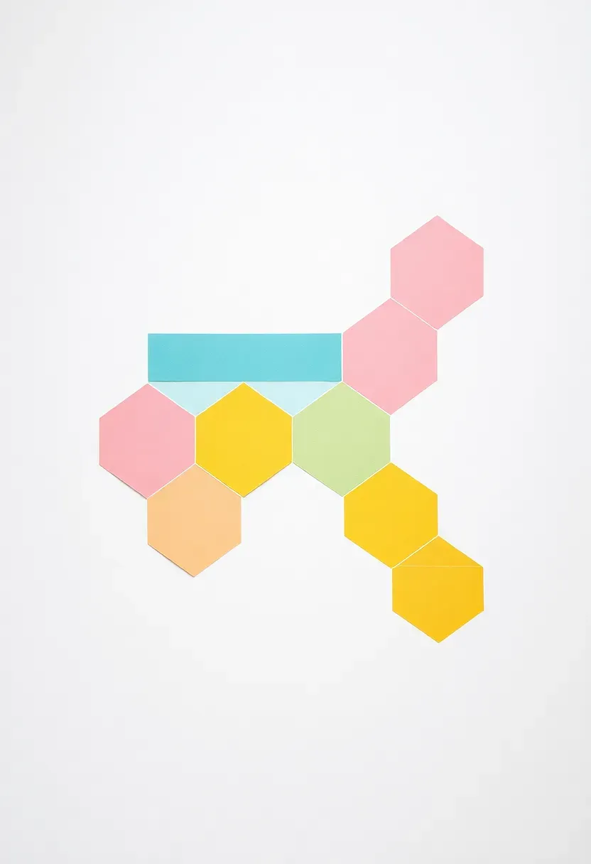 Colorful washi tape geometric pattern on a white teen bedroom wall — removable renter-friendly wall art in chevron and triangle designs