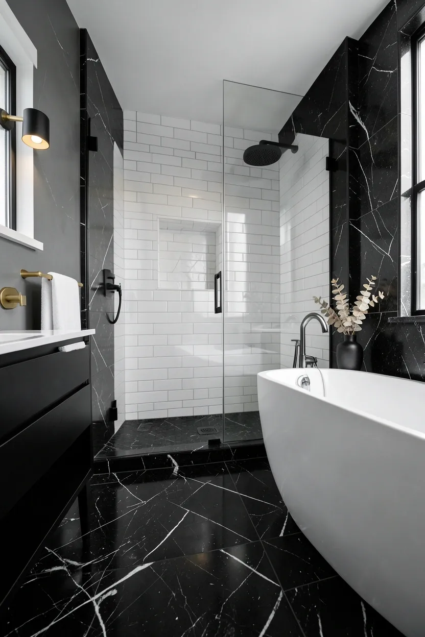 25 Modern Black and White Bathroom Ideas for Timeless Elegance
