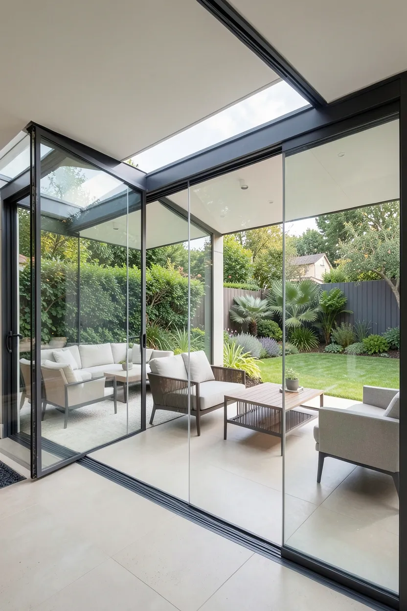 Enclosed Patio with Retractable Glass Walls