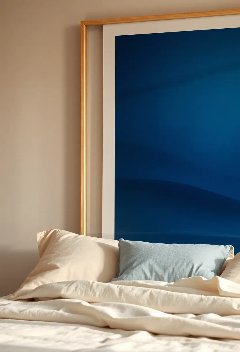 Statement art with deep blues