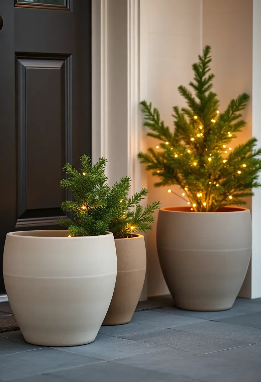 Planter trio with twinkle inserts