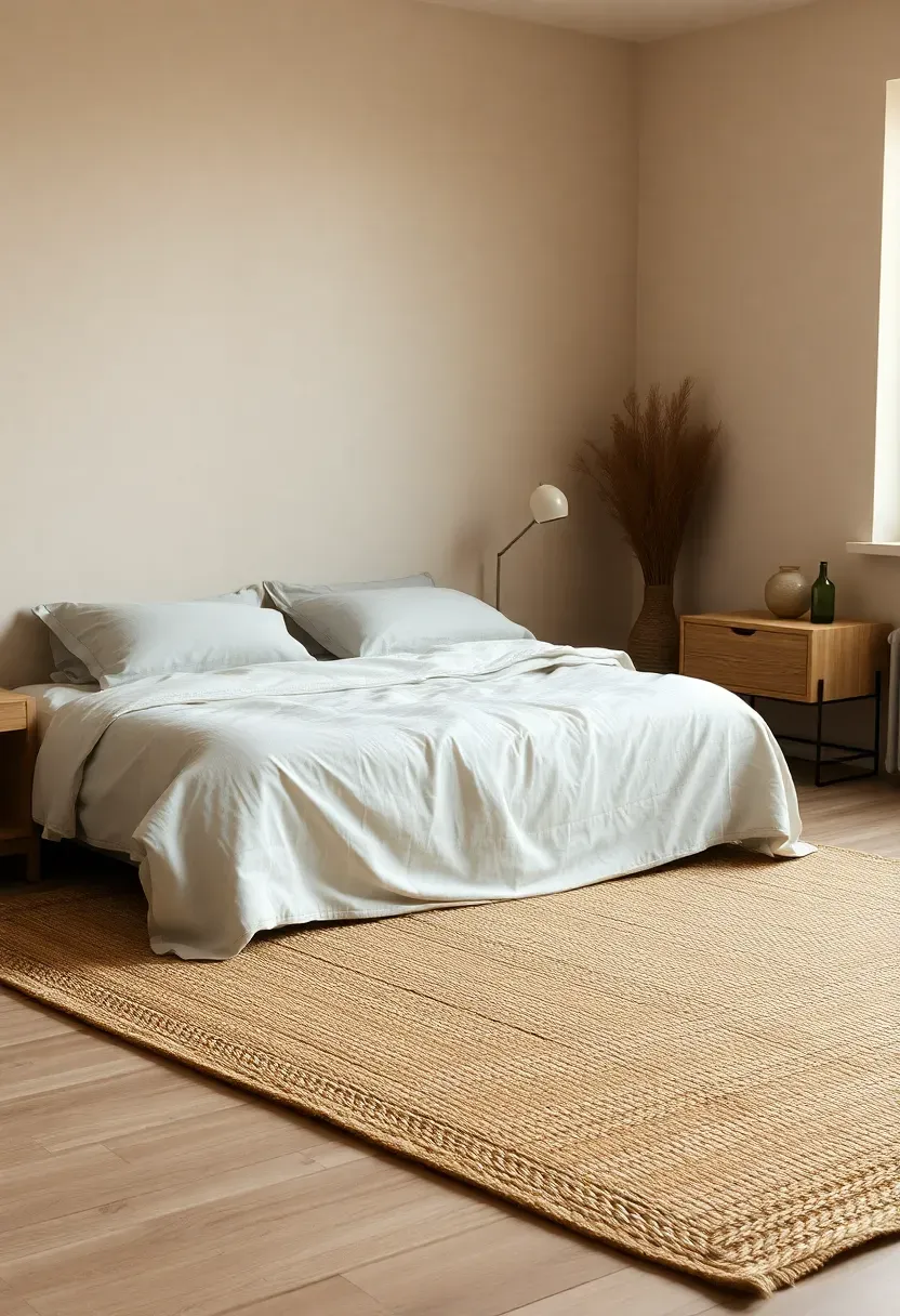 Woven rug zoning for a soft, open plan