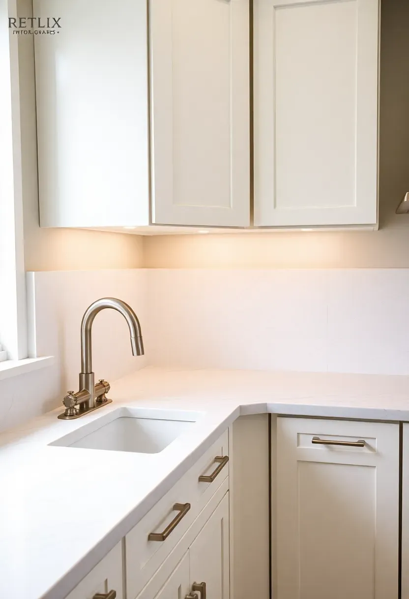 Continuous backsplash in honed stone