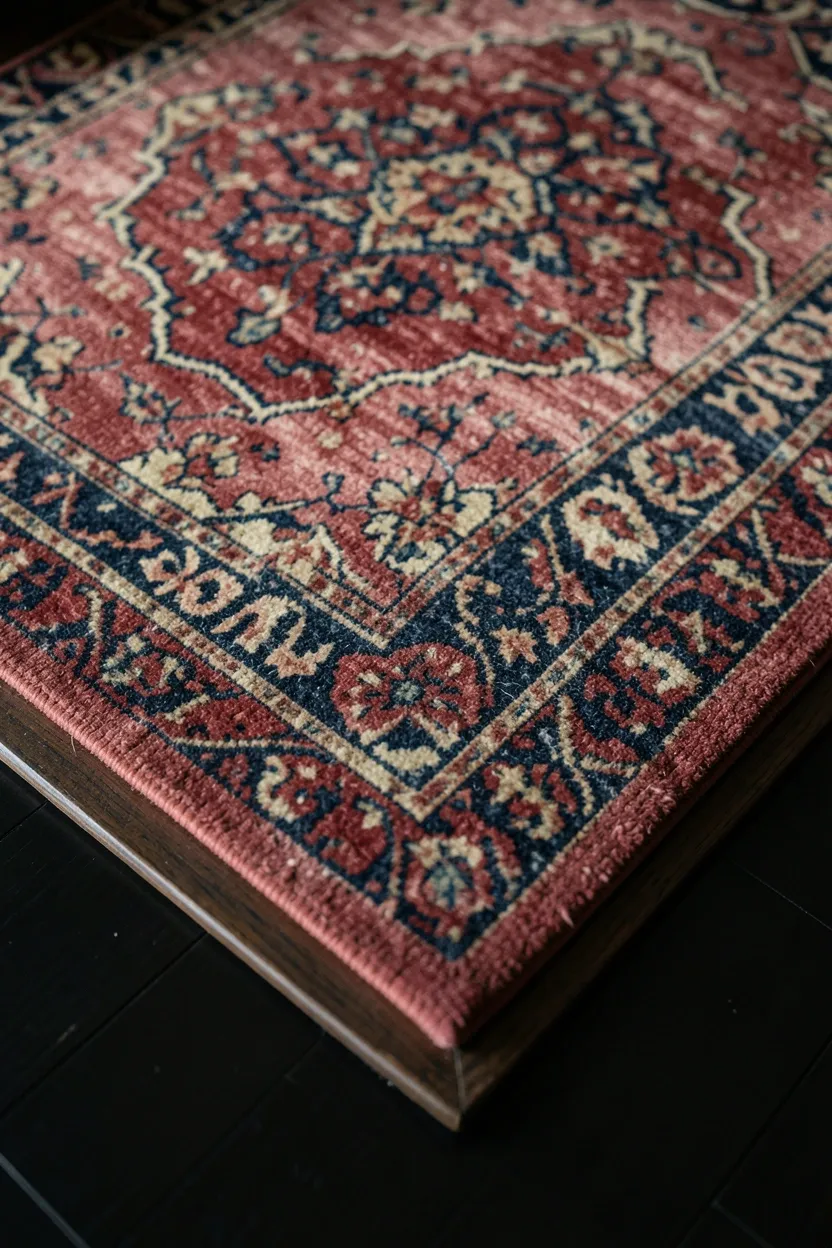 Vintage Rug In Dark Kitchen Space