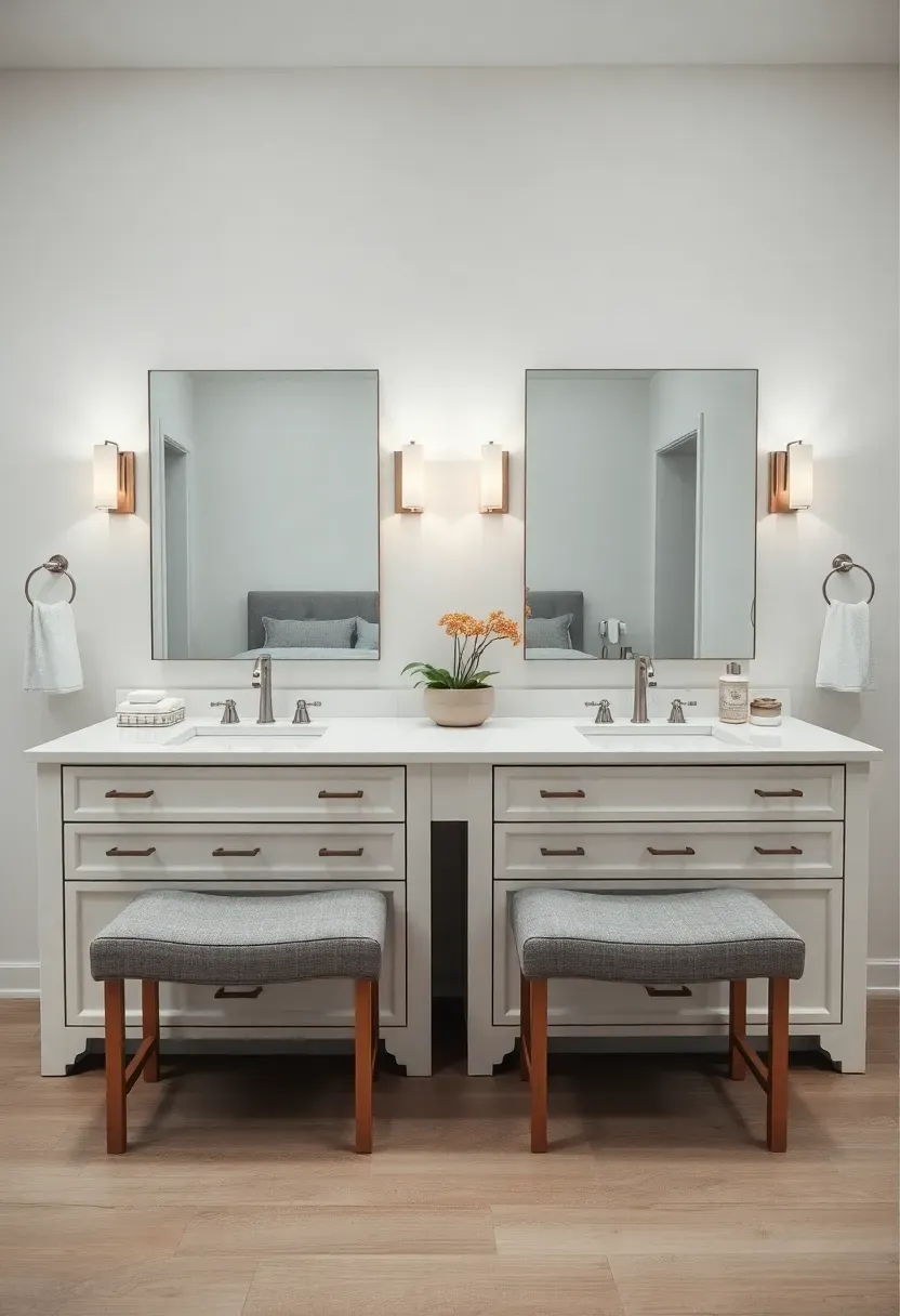 thoughtful double vanity setup designed for couples or shared bedroom spaces