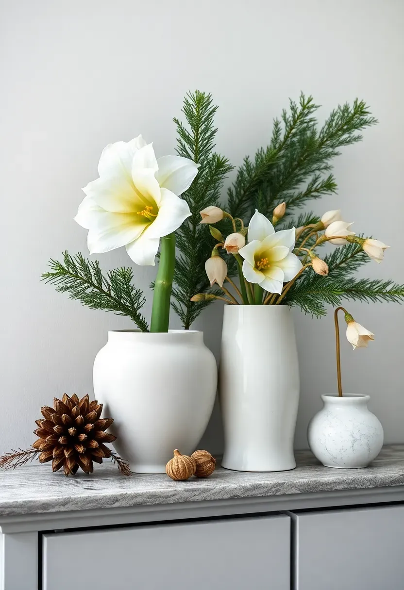 seasonal holiday bloom station with festive winter flowers