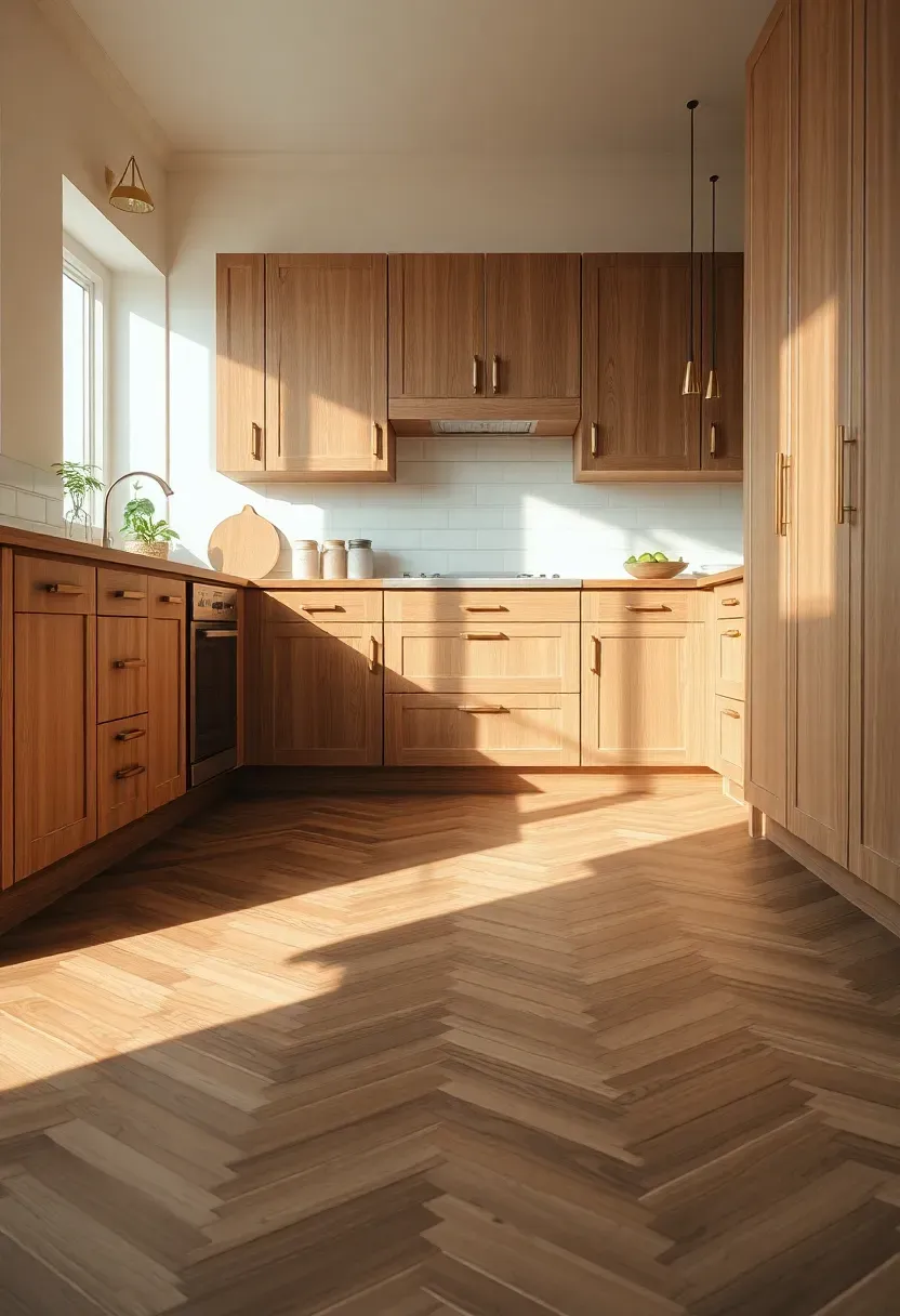 Herringbone wood-look floor