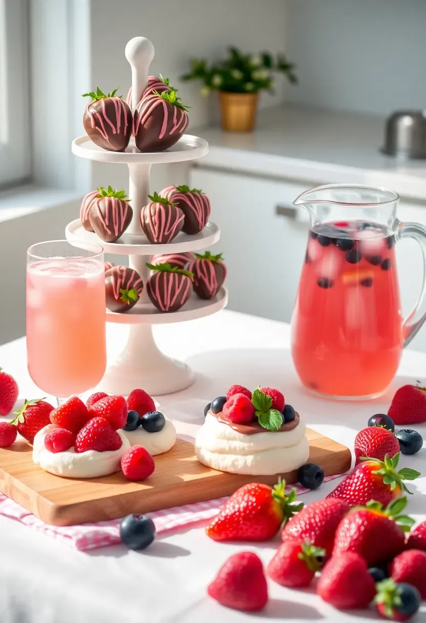 berry sweet baby shower with strawberry decorations berry desserts and pink gingham linens