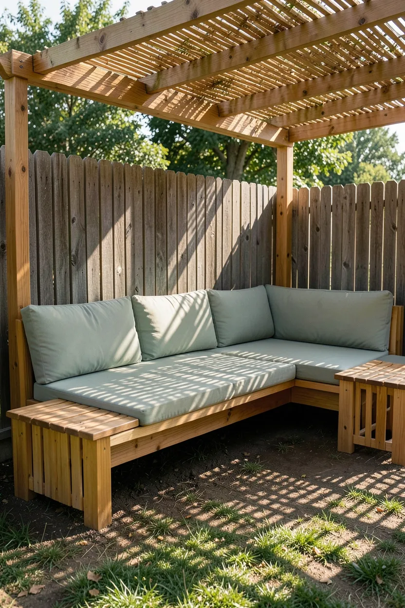 Built-in Bench Along Fence