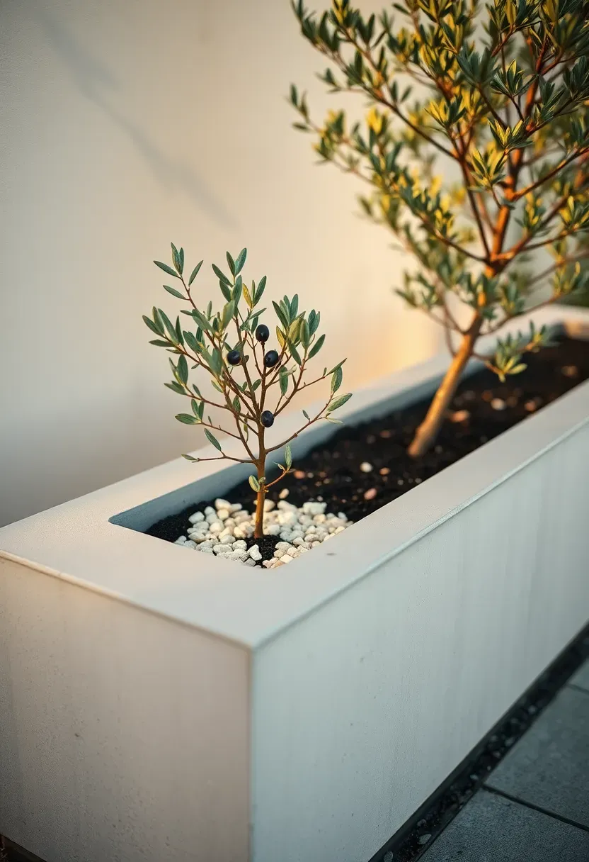 Pocket-park planters with seating edges