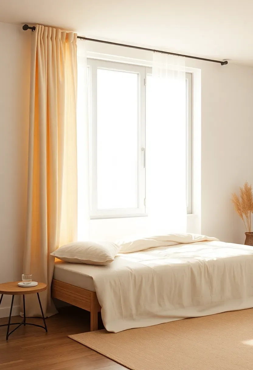 Window-wall bed with continuous curtain track